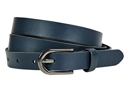 2cm Damen Gürtel aus Leder, Jeans Ledergürtel RDS-01 (Blau, 105 cm (Gesamtlänge 120 cm)) von Generisch