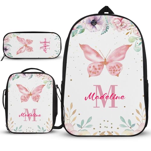 3-teiliges Rucksack-Set, Schulrucksack, niedlicher Rucksack, Schulrucksack, Mädchen-Rucksäcke, 3-teilig mit Federmäppchen, Umhängetasche, Geschenke für 9-jährige Jungen, Farbenfrohes Muster, Rucksack, von Generisch