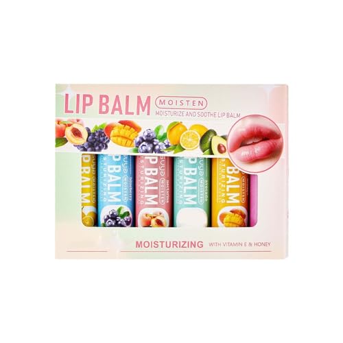 6 Stück Lippenbalsam Set, Frucht-Aromen Feuchtigkeitsspendend Lip Balm, Wasserdichte Langlebige Lippenbalsam Pflegender Lippenstift Kosmetik für Rissige und Trockene Lippen (6 Stück Lippenbalsam Set) 6 Stück Lippenbalsam Set, Frucht-Aromen Feuchtigkeitsspendend Lip Balm, Wasserdichte Langlebige Lippenbalsam Pflegender Lippenstift Kosmetik für Rissige und Trockene Lippen (6 Stück Lippenbalsam Set) von Generisch