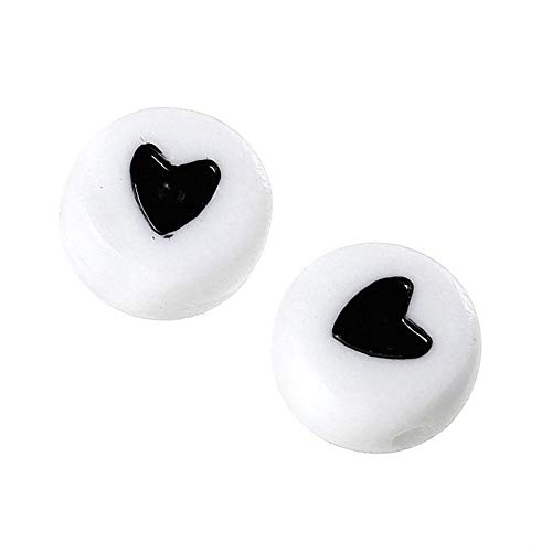 Acryl Liebe Herz Runde Perlen Flache Runde Herz Perlen DIY Bastelbedarf für Bastelarbeiten 50PCS Acryl Liebe Herz Runde Perlen Flache Runde Herz Perlen DIY Bastelbedarf für Bastelarbeiten 50PCS von Generisch