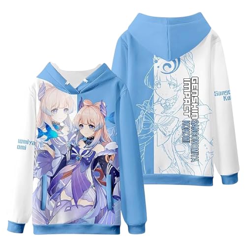 Anime Spiel Genshin Impact Pullover Herren Modische Hoodies & Sweatshirts Langarmshirt Kapuzenpullover Langarm Print Anime Figur Cartoons Tops Sportbekleidung Streetwear Kapuzenpulli von Generisch