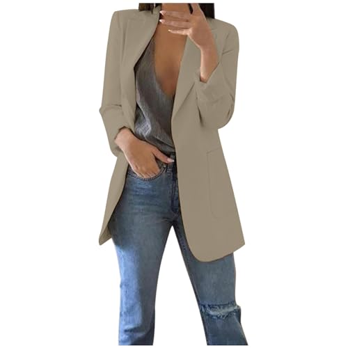 anzug damen sportlich, Blazer Damen Elegant Langarm Einfarbig Mantel Jacke Revers Geschäft Büro Anzugjacke Lang mit Tasche Sakko Anzug Business Longblazer Frühling Sommer Trenchcoat anzug damen sportlich, Blazer Damen Elegant Langarm Einfarbig Mantel Jacke Revers Geschäft Büro Anzugjacke Lang mit Tasche Sakko Anzug Business Longblazer Frühling Sommer Trenchcoat von Generisch