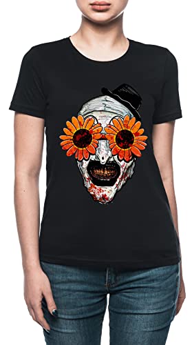 Art The Clown Terrifier 2 Sonnenblumen-Sonnenbrille Damen T-Shirt Schwarz von Generisch