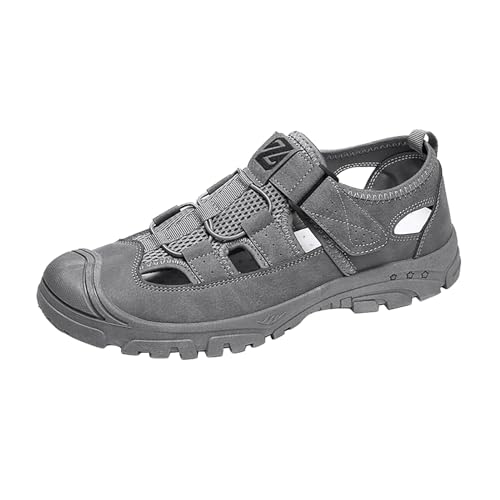 Atmungsaktive Strandschuhe für den Sommer, Oberbekleidung, rutschfest, Baotou, Herren-Sandalen für Herren, Größe 47, grau, 7 UK 3X-Narrow von Generisch