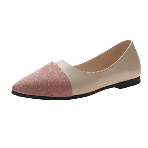 Auf Farbe Frauen Ballett Schuhe Wohnungen spitzzulaufenden Ballerina Flache Fashion-Zehensandalen für Frauen Badminton Schuhe Damen Sommer Leicht Sommerschuhe Bequem Walking Schuhe (Pink, 39) von Generisch