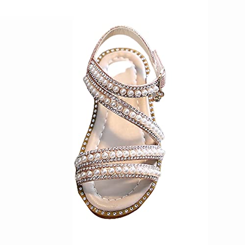 Baby Schuhe Sommer Mädchen Sandalen Koreanische Ausgabe Kleine Mädchen Perle Offene spitze Prinzessin Schuhe Kleine Mittlere Und Große Kinder Performance Schuhe Glitzer (Silver, 30 Little Child) von Generisch