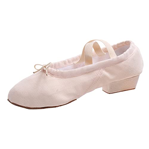 Ballettschuhe für Damen, flache niedrige Absätze, Segeltuch, Tanzschuhe, weiche Sohle, Trainingsschuhe, Yoga, Gymnastik, Hausschuhe für Damen, Pumps, elastische Riemen, bequeme Schuhe für von Generisch