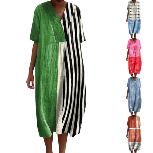 Ballonkleid Damen Große Größen - T Shirtkleid Damen Kurzarm Bedrucktes Freizeitkleid Lockerer Strandkleid Sommerkleid Kurzarm Shirtkleid Boho-Kleid Festliche Kleider Luftig Maxikleid Urlaubs-Outfit Ballonkleid Damen Große Größen - T Shirtkleid Damen Kurzarm Bedrucktes Freizeitkleid Lockerer Strandkleid Sommerkleid Kurzarm Shirtkleid Boho-Kleid Festliche Kleider Luftig Maxikleid Urlaubs-Outfit von Generisch