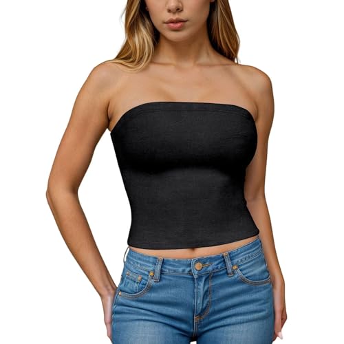 Bandeau Top Damen Sexy Trägerloses Oberteile Tank Top Leicht Blusentop Ärmellose Shirts Sport Tanktops Basic Tube Tops Y2K Kleidung Unterhemden Bequem Weich Sommertops Geschenke Für Frauen Bandeau Top Damen Sexy Trägerloses Oberteile Tank Top Leicht Blusentop Ärmellose Shirts Sport Tanktops Basic Tube Tops Y2K Kleidung Unterhemden Bequem Weich Sommertops Geschenke Für Frauen von Generisch