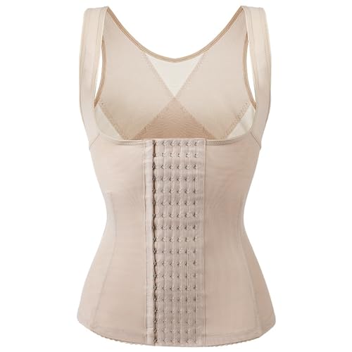 Bauchweg-Tanktop für Damen, Taillen-Trainer, Shaper, Korsett, Unterbrustmieder, Bodysuit, Shapewear, Weste, Hochzeits-Body, beige, Medium von Generisch