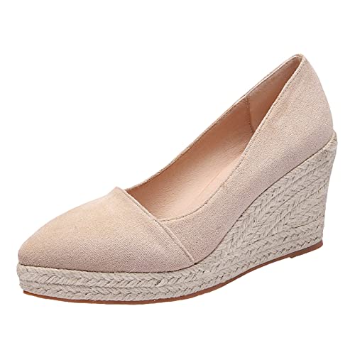 Bequeme Schlappen Damen Sandalen Keilabsatz Damen Langlaufski Set Klassisch Mit Bindung Und Schuhe Mode Toe Slip On Espadrilles Freizeitschuhe Canvas Trendy Schuhe High Heels für Beige 42 Bequeme Schlappen Damen Sandalen Keilabsatz Damen Langlaufski Set Klassisch Mit Bindung Und Schuhe Mode Toe Slip On Espadrilles Freizeitschuhe Canvas Trendy Schuhe High Heels für Beige 42 von Generisch
