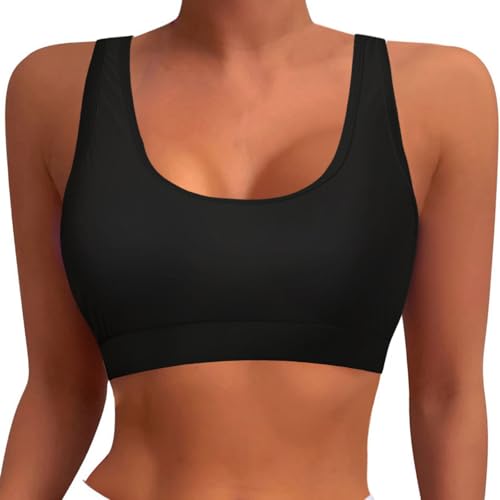 Bikinioberteil Damen Sport BH Sommer Einfarbig Racerback Bikinitop Gepolsterter Push Up Badeanzug Oberteil Swimsuitoberteil Schwarz Weich Bequem Kurz Tanktop Große Brüste Bikini Tops Bikinioberteil Damen Sport BH Sommer Einfarbig Racerback Bikinitop Gepolsterter Push Up Badeanzug Oberteil Swimsuitoberteil Schwarz Weich Bequem Kurz Tanktop Große Brüste Bikini Tops von Generisch