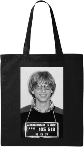 Bill Gates Albequerque New Mexico Mug Shot, natürliche ökologische Baumwolle, Tragetasche, Schwarz, Schwarz , Einheitsgröße Bill Gates Albequerque New Mexico Mug Shot, natürliche ökologische Baumwolle, Tragetasche, Schwarz, Schwarz , Einheitsgröße von Generisch