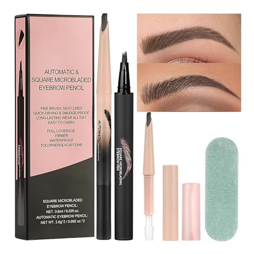 -Bleistift für Augenbrauen, Eye Brow Bleistift,Teardrop -abgewinkelte Augenbrauenbürste zur Mikroblading -Stirn | Brauenstift mit 4-zeitlicher Mikro-Gabel-Tipp-Applikator für haarähnliche Striche -Bleistift für Augenbrauen, Eye Brow Bleistift,Teardrop -abgewinkelte Augenbrauenbürste zur Mikroblading -Stirn | Brauenstift mit 4-zeitlicher Mikro-Gabel-Tipp-Applikator für haarähnliche Striche von Generisch