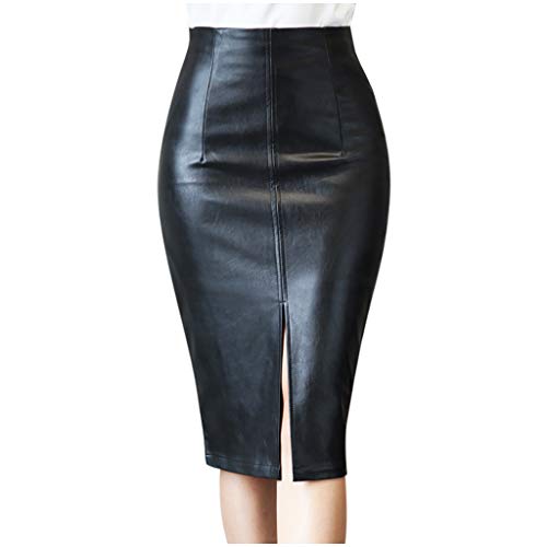 Bleistiftrock Damen Lederoptik - Lederrock Damen Kurz Mit Schlitz Bleistiftrock Figurbetontes Business-Rock Elegant Sexy Hüftrock Slim Fit Midi Rock Knielang Lederrock Kunstleder Büro Freizeitrock Bleistiftrock Damen Lederoptik - Lederrock Damen Kurz Mit Schlitz Bleistiftrock Figurbetontes Business-Rock Elegant Sexy Hüftrock Slim Fit Midi Rock Knielang Lederrock Kunstleder Büro Freizeitrock von Generisch