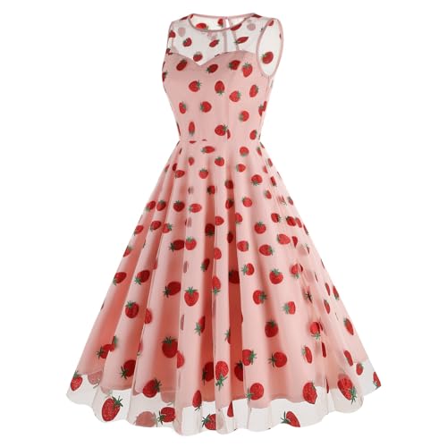 Blitzangebote Strandurlaub Must Haves Damen Kleider Sommer Lang Damen-Retrokleid Im 50Er Stil Mit Rundhalsausschnitt, Ärmellos, Netzstoff, Bestickt, Kirschen Kleid Eng Schwarz Urlaub Must Haves Blitzangebote Strandurlaub Must Haves Damen Kleider Sommer Lang Damen-Retrokleid Im 50Er Stil Mit Rundhalsausschnitt, Ärmellos, Netzstoff, Bestickt, Kirschen Kleid Eng Schwarz Urlaub Must Haves von Generisch