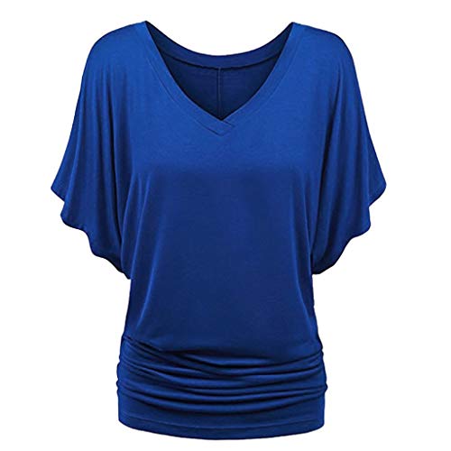 Bluse Damen Tunika Fledermaus Batwing Bluse Chiffonbluse Fledermausärmel Kurzarm Rundhals mit breitem Bund Kurzarm T-Shirt Rundhals Stretch Oberteile Bluse Damen Tunika Fledermaus Batwing Bluse Chiffonbluse Fledermausärmel Kurzarm Rundhals mit breitem Bund Kurzarm T-Shirt Rundhals Stretch Oberteile von Generisch