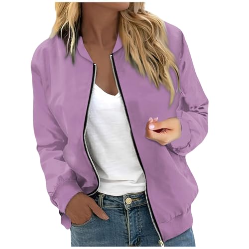 Bomberjacke Damen Blouson Sommerjacke Leichte Reißverschluss Sweatjacke Kurz Pilotenjacke Einfarbig Jacke Dünne Langarm Übergangsjacke College Jacket Mädchen Fliegerjacke Damenjacke Wanderjacke Bomberjacke Damen Blouson Sommerjacke Leichte Reißverschluss Sweatjacke Kurz Pilotenjacke Einfarbig Jacke Dünne Langarm Übergangsjacke College Jacket Mädchen Fliegerjacke Damenjacke Wanderjacke von Generisch