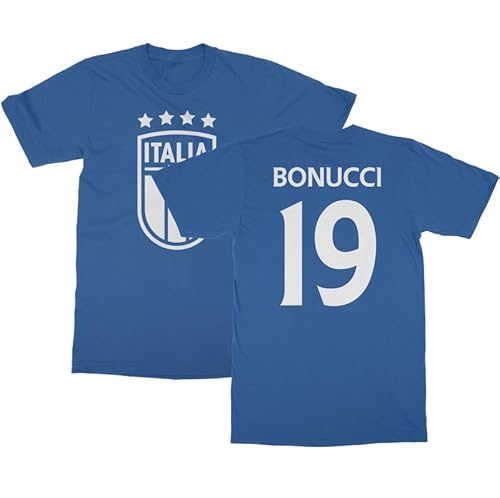 Bonucci 19 Jersey-Stil - Italien-Fußballfan Unisex-T-Shirt (Königsblau, XX-Large) von Generisch