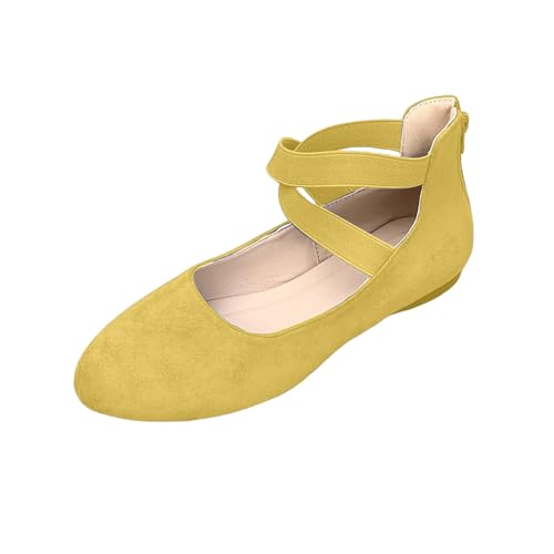 Braune Wildlederschuhe für Damen, weiches Leder, flache Loafers, leichte Schritte, elegant, Walking, klobige Schulschuhe, gelb, 39 EU Braune Wildlederschuhe für Damen, weiches Leder, flache Loafers, leichte Schritte, elegant, Walking, klobige Schulschuhe, gelb, 39 EU von Generisch