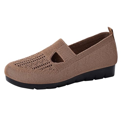 Braune flache Damenschuhe aus Leder, Größe 38, leicht, atmungsaktiv, Netzstoff, weiche Sohle, bequeme Freizeitschuhe, flache Brautjungfernschuhe, coffee, 38.5 EU Braune flache Damenschuhe aus Leder, Größe 38, leicht, atmungsaktiv, Netzstoff, weiche Sohle, bequeme Freizeitschuhe, flache Brautjungfernschuhe, coffee, 38.5 EU von Generisch