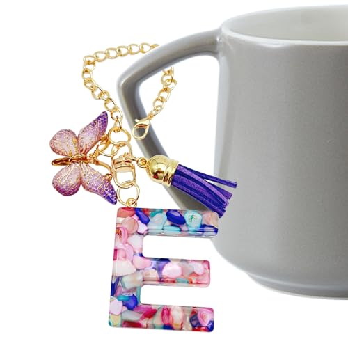 Buchstaben-Charm, Buchstaben-Charm-Anhänger mit Schmetterling und Quaste, niedlicher trendiger Rucksack-Anhänger, Tassen-Initial-Schlüsselanhänger, Wasserflaschen-Schmuck für Frauen und Mädchen, Refer Buchstaben-Charm, Buchstaben-Charm-Anhänger mit Schmetterling und Quaste, niedlicher trendiger Rucksack-Anhänger, Tassen-Initial-Schlüsselanhänger, Wasserflaschen-Schmuck für Frauen und Mädchen, Refer von Generisch