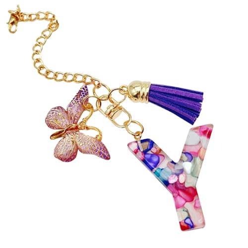 Buchstabenketten, Buchstaben-Anhänger mit Schmetterling und Quaste, niedlicher trendiger Rucksack-Anhänger, Tassen-Initial-Schlüsselanhänger, Wasserflaschen-Schmuck für Frauen und Mädchen, Refer to Buchstabenketten, Buchstaben-Anhänger mit Schmetterling und Quaste, niedlicher trendiger Rucksack-Anhänger, Tassen-Initial-Schlüsselanhänger, Wasserflaschen-Schmuck für Frauen und Mädchen, Refer to von Generisch