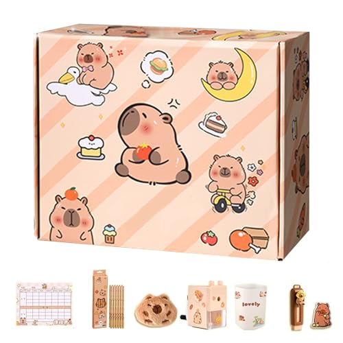 Capybara Schulbedarf – Capybara-Federmäppchen für Kinder, niedliches Schulzubehör für Schüler, inklusive Bleistift, Notizbuch, Haftnotizen, Aufkleber und mehr Capybara Schulbedarf – Capybara-Federmäppchen für Kinder, niedliches Schulzubehör für Schüler, inklusive Bleistift, Notizbuch, Haftnotizen, Aufkleber und mehr von Generisch