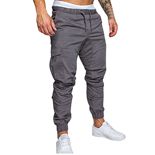 Cargo Hosen Herren Baumwoll Jogginghose Herren Jogginghosen für Damen Golfhosen Herren Sporthose Herren Lang Sommer Sport Hose Herren Sporthose Extra Lang Bequeme Hose Herren Elfenbein 4XL von Generisch