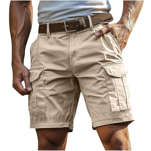 Cargoshorts Herren Kurze Hosen mit Reißverschluss und Knopf Mehrere Taschen Männer Einfarbig Sommer Shorts Klassische geschnittene Sportshorts Outdoorhose Cargoshorts Herren Kurze Hosen mit Reißverschluss und Knopf Mehrere Taschen Männer Einfarbig Sommer Shorts Klassische geschnittene Sportshorts Outdoorhose von Generisch
