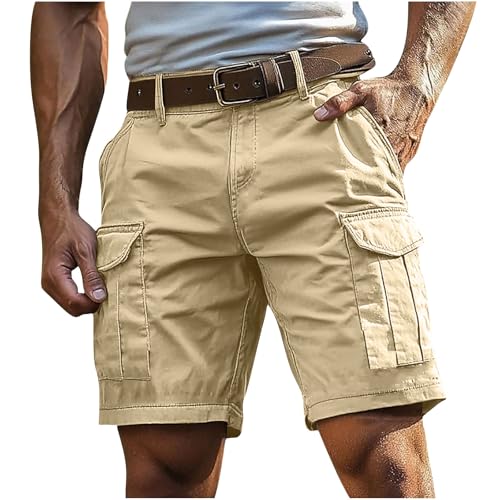 Cargoshorts Herren Kurze Hosen mit Reißverschluss und Knopf Mehrere Taschen Männer Einfarbig Sommer Shorts Klassische geschnittene Sportshorts Outdoorhose Cargoshorts Herren Kurze Hosen mit Reißverschluss und Knopf Mehrere Taschen Männer Einfarbig Sommer Shorts Klassische geschnittene Sportshorts Outdoorhose von Generisch