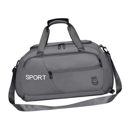 Carry Weekender Bag – Schultertasche, Wochenendtasche, Übernachtungstasche, Sporttasche, wasserdicht, große Kapazität für Kleidung, Schuhe, Wasserflaschen, Handtücher, grau, Refer to description, Carry Weekender Bag – Schultertasche, Wochenendtasche, Übernachtungstasche, Sporttasche, wasserdicht, große Kapazität für Kleidung, Schuhe, Wasserflaschen, Handtücher, grau, Refer to description, von Generisch