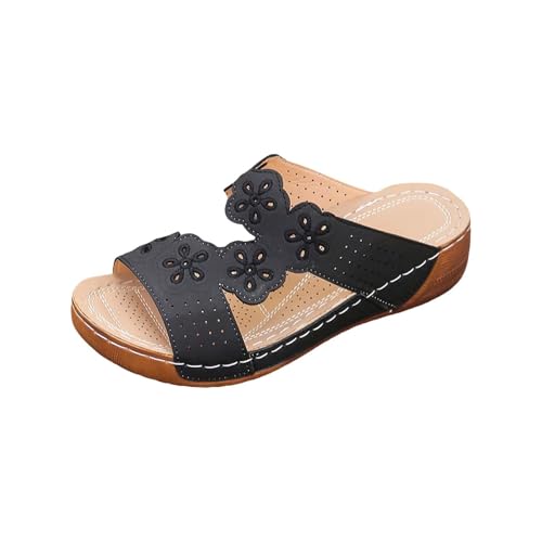 Chunky Slippers For Women Slope Heel Slippers Comfortable Orthotic Slides Open Toes Non-Slip Slipper Lightweight Beach Shoes Soft Soles Cushion Walking Shoes Summer Wide Fit Slippers, Schwarz , 37 EU Chunky Slippers For Women Slope Heel Slippers Comfortable Orthotic Slides Open Toes Non-Slip Slipper Lightweight Beach Shoes Soft Soles Cushion Walking Shoes Summer Wide Fit Slippers, Schwarz , 37 EU von Generisch
