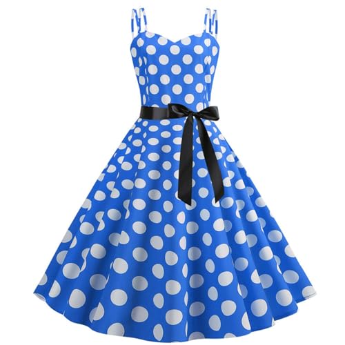 Cocktailkleid Damen Sexy Polka Dot Partykleid Swing mit Gürtel Ballkleid A-Linie Etuikleid Vintage Rockabilly Kleider Damen Hochzeitsgast Abendkleider Elegant Spaghettiträger Freizeitkleider Cocktailkleid Damen Sexy Polka Dot Partykleid Swing mit Gürtel Ballkleid A-Linie Etuikleid Vintage Rockabilly Kleider Damen Hochzeitsgast Abendkleider Elegant Spaghettiträger Freizeitkleider von Generisch