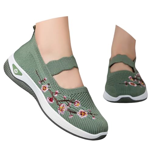Damen Ballerinas Elegant Strick Flache Schuhe für Damen, Bequeme Ballerina mit Slip-On-Design, rutschfest Leicht Barfussschuhe, Sommerlich & Sportlich Damenschuhe Green 38 Damen Ballerinas Elegant Strick Flache Schuhe für Damen, Bequeme Ballerina mit Slip-On-Design, rutschfest Leicht Barfussschuhe, Sommerlich & Sportlich Damenschuhe Green 38 von Generisch