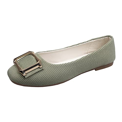 Damen Ballerinas Pumps Bequeme Schuhe Classic Klassische Profilsohle Glänzende Paillette Flach Sandalen Sommer Abendkleid Slip On Pantoffeln (Green, 38) von Generisch