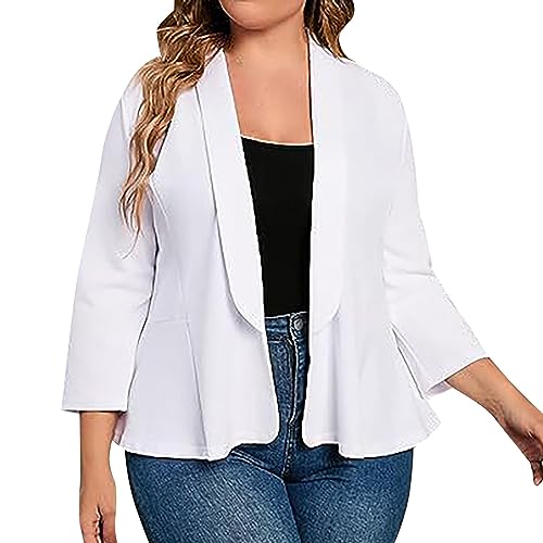 Damen Cardigan Elegant Blazer Weiß Große Größe Festlich Lang Blazerjacke Übergrößen Kurzblazer Plus Size Reverskragen Anzugjacke 3 4 Arm Sommerjacke Büro Jacke Sakko Frack Sommerjacke Damen Cardigan Elegant Blazer Weiß Große Größe Festlich Lang Blazerjacke Übergrößen Kurzblazer Plus Size Reverskragen Anzugjacke 3 4 Arm Sommerjacke Büro Jacke Sakko Frack Sommerjacke von Generisch
