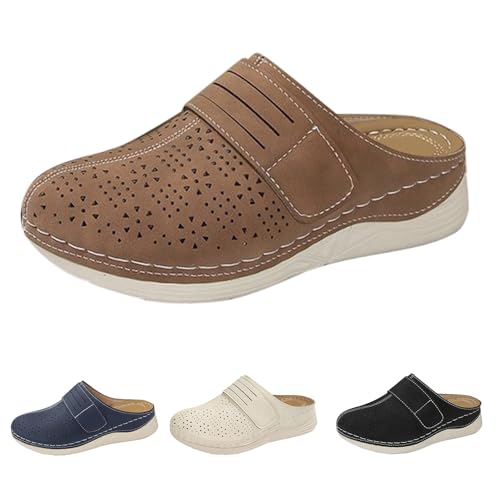 Damen-Clogs, Gartensandalen, weich, gepolstert, atmungsaktiv, zum Reinschlüpfen, bequem, leicht, waschbar, Sandalen für Sommer, Slider, Pantoletten, Freizeit, Pool, Strand, Outdoor, braun, 38.5 EU Damen-Clogs, Gartensandalen, weich, gepolstert, atmungsaktiv, zum Reinschlüpfen, bequem, leicht, waschbar, Sandalen für Sommer, Slider, Pantoletten, Freizeit, Pool, Strand, Outdoor, braun, 38.5 EU von Generisch