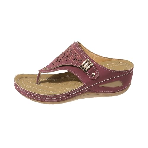 Damen-Flip-Flops, breite Passform, Keilsandalen, orthopädische Schuhe mit Fußgewölbeunterstützung, Plantarfasziitis, Sandalen, Memory-Schaum, Zehensteg, Slipper, Kissen, Wandersandalen, Sommer Damen-Flip-Flops, breite Passform, Keilsandalen, orthopädische Schuhe mit Fußgewölbeunterstützung, Plantarfasziitis, Sandalen, Memory-Schaum, Zehensteg, Slipper, Kissen, Wandersandalen, Sommer von Generisch