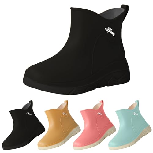 Damen-Gummistiefel, breite Passform, knöchelhoch, kurze Gartenstiefel, rutschfeste Sohle, langlebig, Regenstiefel, modisch, bequem, Gummi, wasserdicht, Schuhe für Outdoor, Spaziergänge, Gartenarbeit Damen-Gummistiefel, breite Passform, knöchelhoch, kurze Gartenstiefel, rutschfeste Sohle, langlebig, Regenstiefel, modisch, bequem, Gummi, wasserdicht, Schuhe für Outdoor, Spaziergänge, Gartenarbeit von Generisch