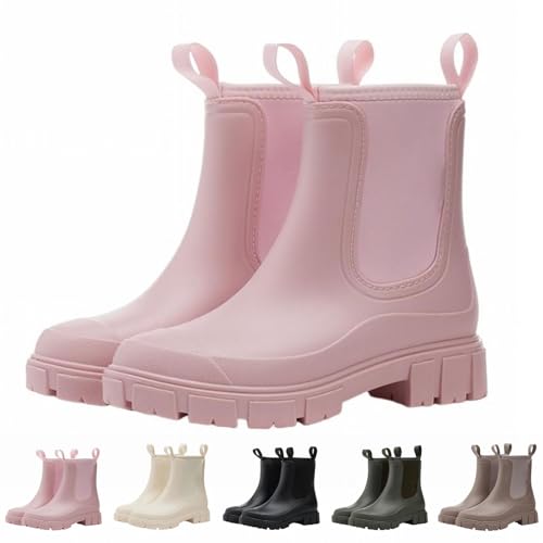 Damen-Gummistiefel, lässig, modisch, kurze Stiefeletten für Damen, Chelsea-Stiefel, wasserdicht, rutschfest, Gummistiefel, Regenstiefel für Angeln, Landwirtschaft, Gartenarbeit, rose, 37 EU Damen-Gummistiefel, lässig, modisch, kurze Stiefeletten für Damen, Chelsea-Stiefel, wasserdicht, rutschfest, Gummistiefel, Regenstiefel für Angeln, Landwirtschaft, Gartenarbeit, rose, 37 EU von Generisch