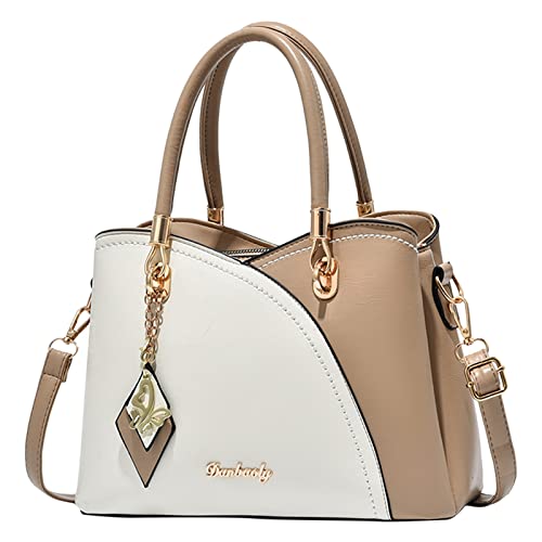 Damen-Handtasche, großes Fassungsvermögen, kariert, Kontrastfarbe, mittlere Schultertasche, Messenger-Tasche, Organizer, Tragetasche, Wh1, Einheitsgröße Damen-Handtasche, großes Fassungsvermögen, kariert, Kontrastfarbe, mittlere Schultertasche, Messenger-Tasche, Organizer, Tragetasche, Wh1, Einheitsgröße von Generisch