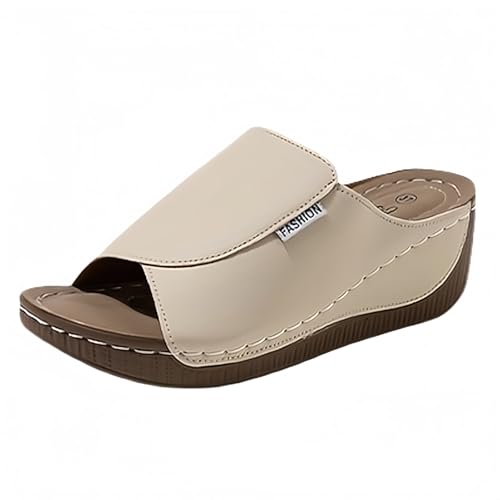 Damen-Hausschuhe, Sommermode, flache Plattform, dicke Unterseite, Fischmund, römisch, Strand, legere Hausschuhe, Fußball-Slipper, khaki, 39 EU Damen-Hausschuhe, Sommermode, flache Plattform, dicke Unterseite, Fischmund, römisch, Strand, legere Hausschuhe, Fußball-Slipper, khaki, 39 EU von Generisch