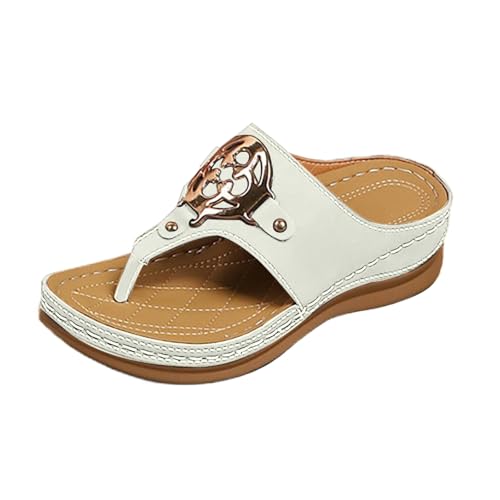 Damen Keilabsatz Sandalen, Sommerschuhe Damen Bequem Slippers Strandschuhe Zehentrenner Orthopädische Schuhe Peeptoe Plateau Wedges Flip Flops Slipper Hausschuhe rutschfeste Valgus Korrektur Damen Keilabsatz Sandalen, Sommerschuhe Damen Bequem Slippers Strandschuhe Zehentrenner Orthopädische Schuhe Peeptoe Plateau Wedges Flip Flops Slipper Hausschuhe rutschfeste Valgus Korrektur von Generisch
