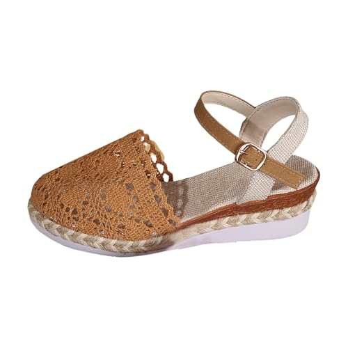 Damen Keilsandalen Damen Espadrilles Plateau Absatz Verstellbarer Knöchelriemen Sommerschuhe Spitze Geschlossene Zehe Slingback Sandalen Hochzeitsschuhe, braun, 39.5 EU Damen Keilsandalen Damen Espadrilles Plateau Absatz Verstellbarer Knöchelriemen Sommerschuhe Spitze Geschlossene Zehe Slingback Sandalen Hochzeitsschuhe, braun, 39.5 EU von Generisch