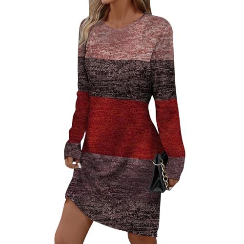 Damen Kleider Elegant Langarm Gestreift Pulloverkleid Damen Lang Herbstkleid Damen Elegante Rundhals Blusenkleid Frauen Lange Streifen Locker Kleid Frühling Freizeitkleid Winterkleid Damen Kleider Elegant Langarm Gestreift Pulloverkleid Damen Lang Herbstkleid Damen Elegante Rundhals Blusenkleid Frauen Lange Streifen Locker Kleid Frühling Freizeitkleid Winterkleid von Generisch