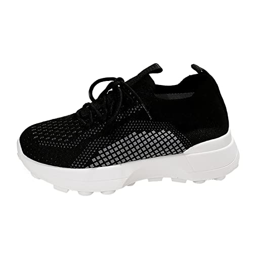 Damen-Laufschuhe, weiche Sohle, bequeme Schuhe, Fitnessstudio, athletisch, Sport, Sneaker, Outdoor, Netzstoff, Laufschuhe, atmungsaktive Schuhe, Schwarz , 39 EU von Generisch