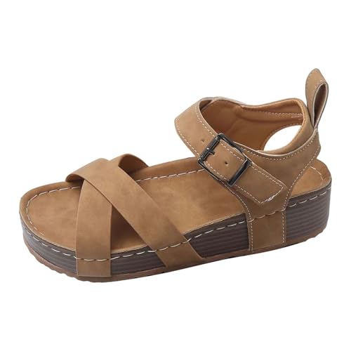 Damen-Pumps, Größe 38, bequem, flache Schnalle, Riemen, römisch, offener Zehenbereich, dicker Boden, Freizeitschuhe für Frauen, gelb, 37 EU Damen-Pumps, Größe 38, bequem, flache Schnalle, Riemen, römisch, offener Zehenbereich, dicker Boden, Freizeitschuhe für Frauen, gelb, 37 EU von Generisch