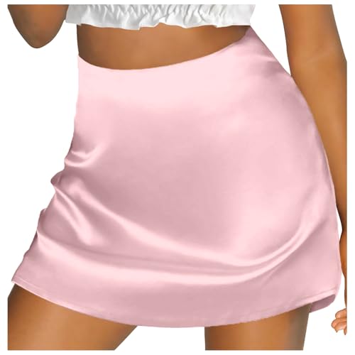 Damen Rock Satin Minirock Glänzender Wickelrock Figurbetonter Kurzer Rock Weicher und Modischer Rock Eleganter Satinrock Stilvolle Frauen Party Outfit Damen Rock Satin Minirock Glänzender Wickelrock Figurbetonter Kurzer Rock Weicher und Modischer Rock Eleganter Satinrock Stilvolle Frauen Party Outfit von Generisch