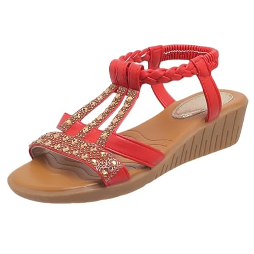 Damen-Sandalen mit Fischmund, flach, dick, elastisch, Colorblocking-Schuhe für Damen, offener Zehenbereich, Strandsandalen mit weicher Sohle, Freizeit, Keilabsatz, leicht, bequem, elegante Hausschuhe Damen-Sandalen mit Fischmund, flach, dick, elastisch, Colorblocking-Schuhe für Damen, offener Zehenbereich, Strandsandalen mit weicher Sohle, Freizeit, Keilabsatz, leicht, bequem, elegante Hausschuhe von Generisch